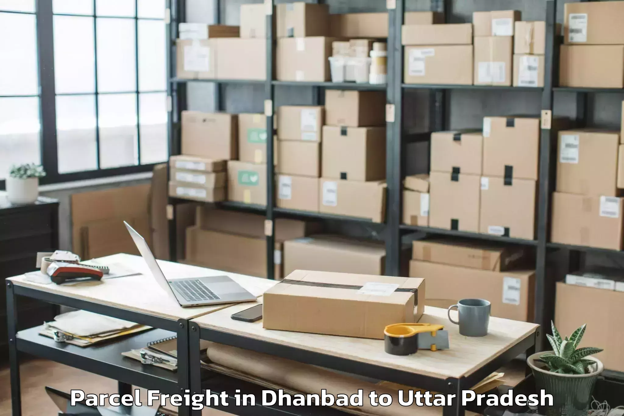 Leading Dhanbad to Mubarakpur Parcel Freight Provider